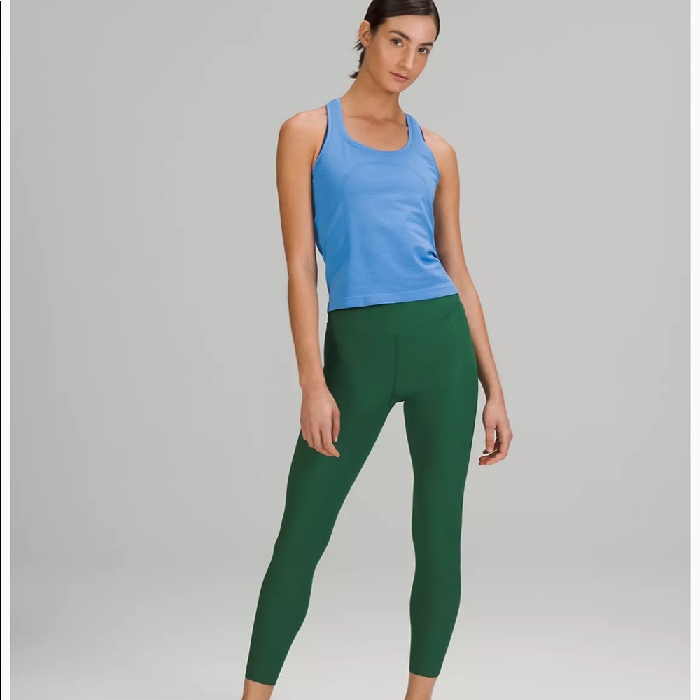 Lululemon Everglade Green Ribbed Base Pace 25” leggings